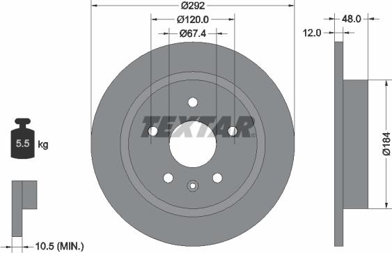 Textar 92222903 - Bremžu diski ps1.lv