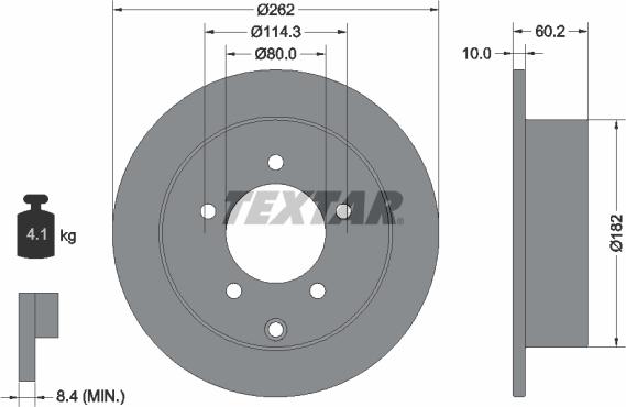 Textar 92227403 - Bremžu diski ps1.lv