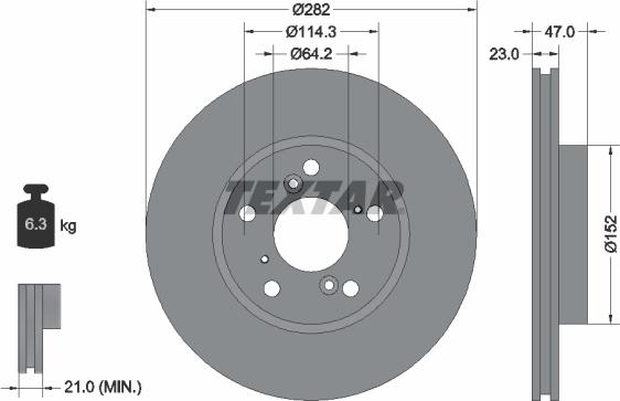 Textar 92227503 - Bremžu diski ps1.lv