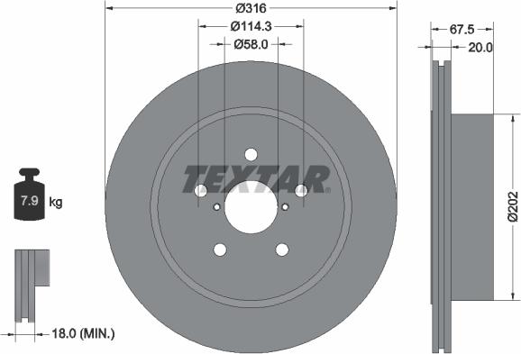 Textar 92227803 - Bremžu diski ps1.lv