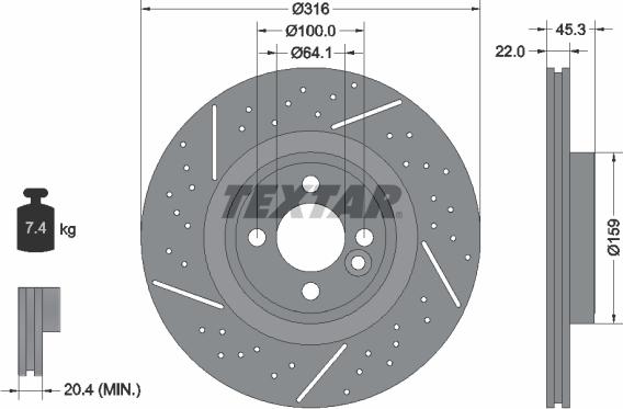 Textar 92279105 - Bremžu diski ps1.lv