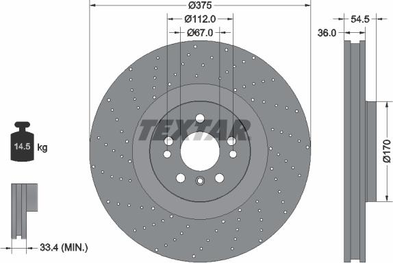 Textar 92279803 - Bremžu diski ps1.lv