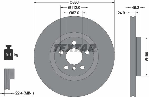 Textar 92274403 - Bremžu diski ps1.lv