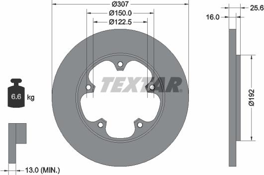 Textar 92274103 - Bremžu diski ps1.lv