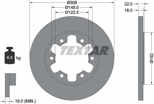 Textar 92275803 - Bremžu diski ps1.lv