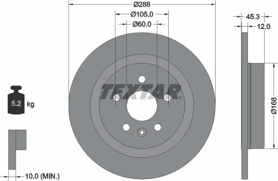 Textar 92275203 - Bremžu diski ps1.lv