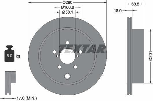 Textar 92270903 - Bremžu diski ps1.lv