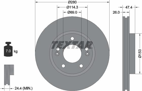 Textar 92271403 - Bremžu diski ps1.lv