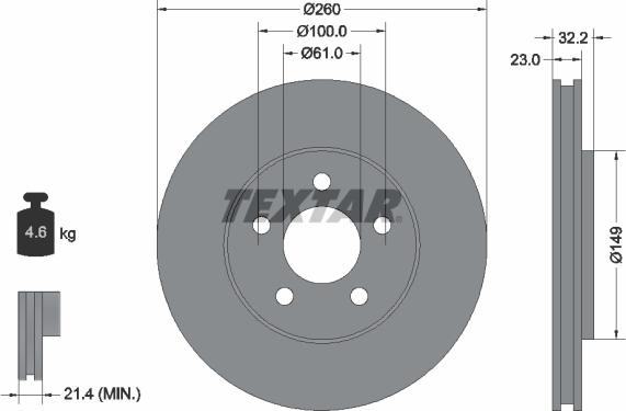 Textar 92271603 - Bremžu diski ps1.lv