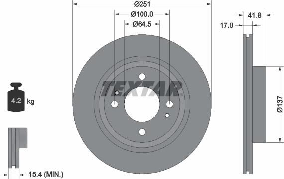 Textar 92278003 - Bremžu diski ps1.lv