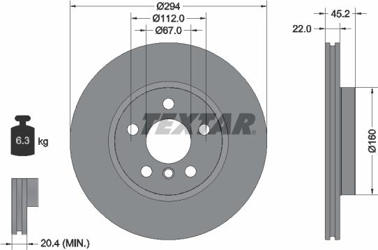 Textar 92273103 - Bremžu diski ps1.lv