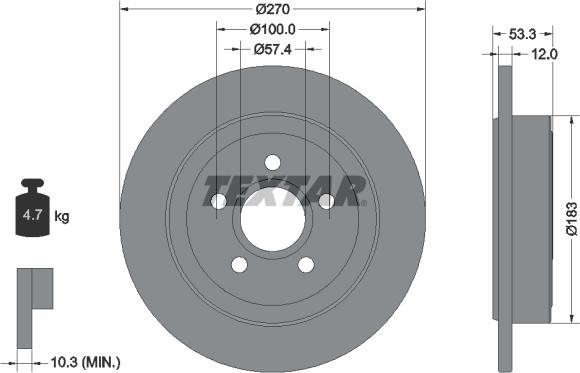 Textar 92277903 - Bremžu diski ps1.lv