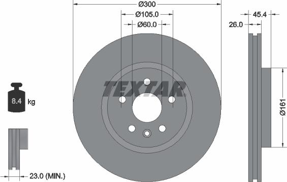 Textar 92277205 - Bremžu diski ps1.lv