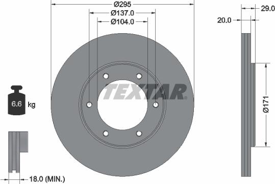 Textar 92035600 - Bremžu diski ps1.lv