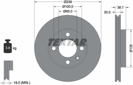 Textar 92012100 - Bremžu diski ps1.lv