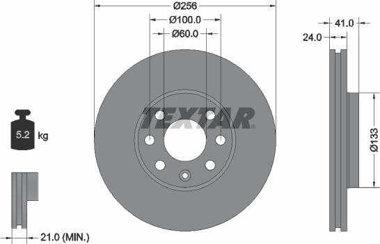 Textar 92091803 - Bremžu diski ps1.lv