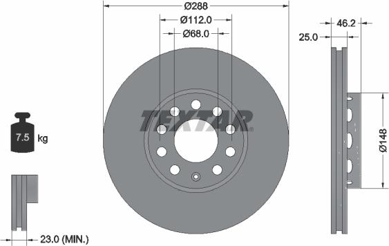 Textar 92057600 - Bremžu diski ps1.lv