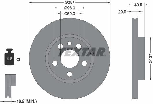 Textar 92088003 - Bremžu diski ps1.lv