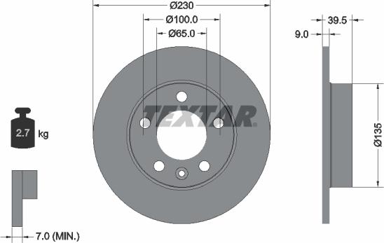 Textar 92082505 - Bremžu diski ps1.lv