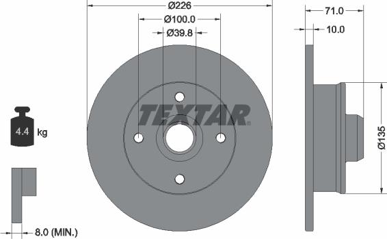 Textar 92041800 - Bremžu diski ps1.lv