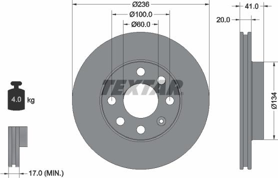 Textar 89000700 - Bremžu komplekts, Disku bremzes ps1.lv