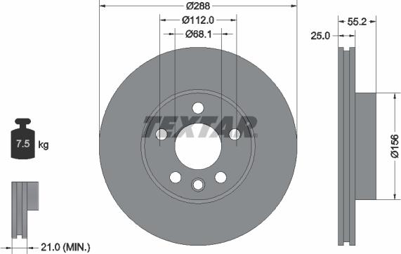 Textar 92074200 - Bremžu diski ps1.lv