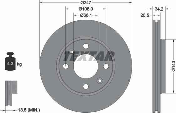 Textar 89010800 - Bremžu komplekts, Disku bremzes ps1.lv