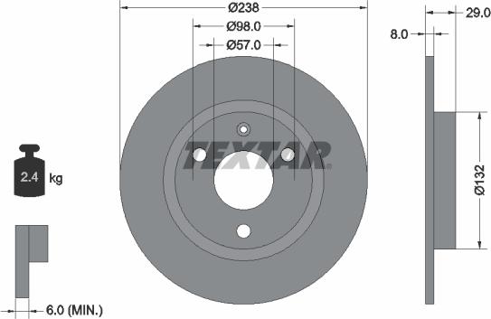 Textar 89002000 - Bremžu komplekts, Disku bremzes ps1.lv