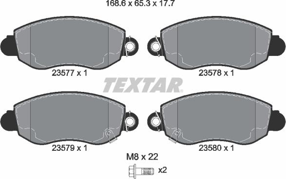 Textar 89007200 - Bremžu komplekts, Disku bremzes ps1.lv