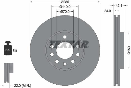 Textar 89016500 - Bremžu komplekts, Disku bremzes ps1.lv