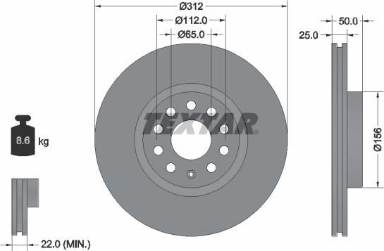 Textar 92120500 - Bremžu diski ps1.lv