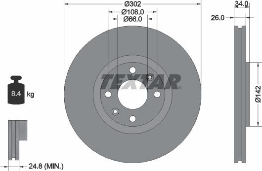 Textar 92133200 - Bremžu diski ps1.lv