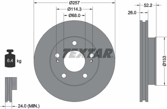 Textar 92074800 - Bremžu diski ps1.lv