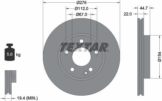 Textar 92131903 - Bremžu diski ps1.lv