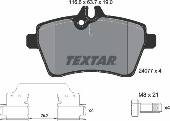 Textar 89017500 - Bremžu komplekts, Disku bremzes ps1.lv