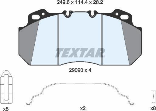 Textar 2909009 - Bremžu uzliku kompl., Disku bremzes ps1.lv