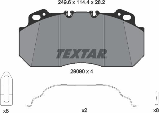 Textar 2909006 - Bremžu uzliku kompl., Disku bremzes ps1.lv