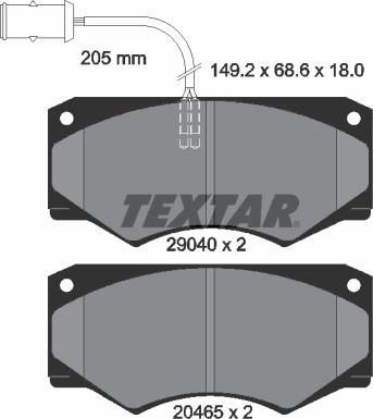 Textar 2904001 - Bremžu uzliku kompl., Disku bremzes ps1.lv