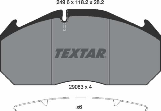 Textar 2908302 - Bremžu uzliku kompl., Disku bremzes ps1.lv