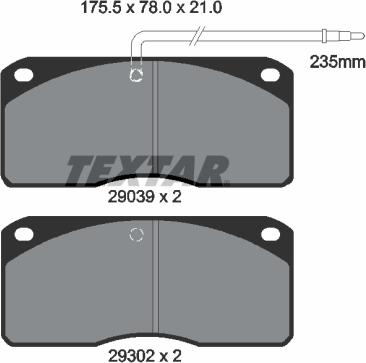 Textar 2903902 - Bremžu uzliku kompl., Disku bremzes ps1.lv