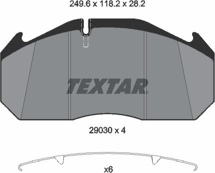 Textar 2903007 - Bremžu uzliku kompl., Disku bremzes ps1.lv