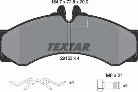 Textar 2915301 - Bremžu uzliku kompl., Disku bremzes ps1.lv