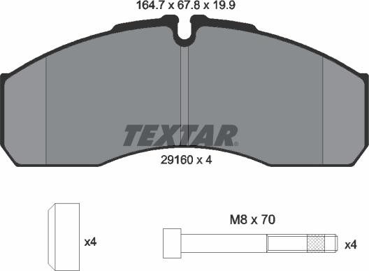 Textar 2916004 - Bremžu uzliku kompl., Disku bremzes ps1.lv