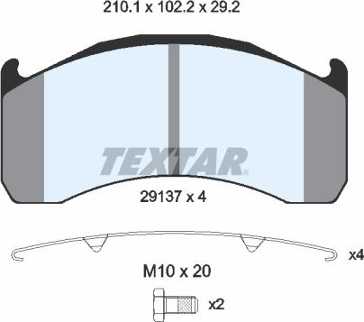 Textar 2913706 - Bremžu uzliku kompl., Disku bremzes ps1.lv