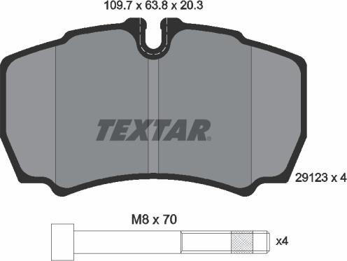 Textar 2912303 - Bremžu uzliku kompl., Disku bremzes ps1.lv