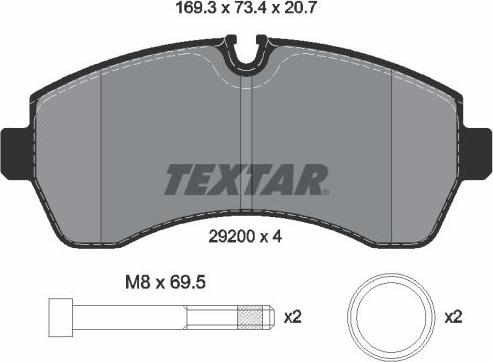 Textar 2920006 - Bremžu uzliku kompl., Disku bremzes ps1.lv