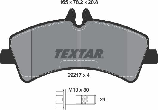 Textar 2921702 - Bremžu uzliku kompl., Disku bremzes ps1.lv