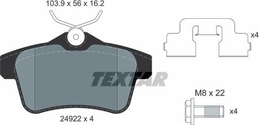 Textar 2492204 - Bremžu uzliku kompl., Disku bremzes ps1.lv