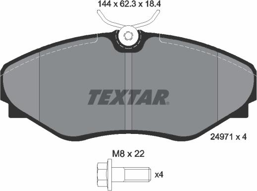 Textar 2497101 - Bremžu uzliku kompl., Disku bremzes ps1.lv