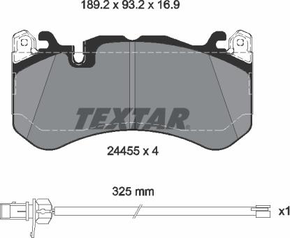 Textar 2445501 - Bremžu uzliku kompl., Disku bremzes ps1.lv